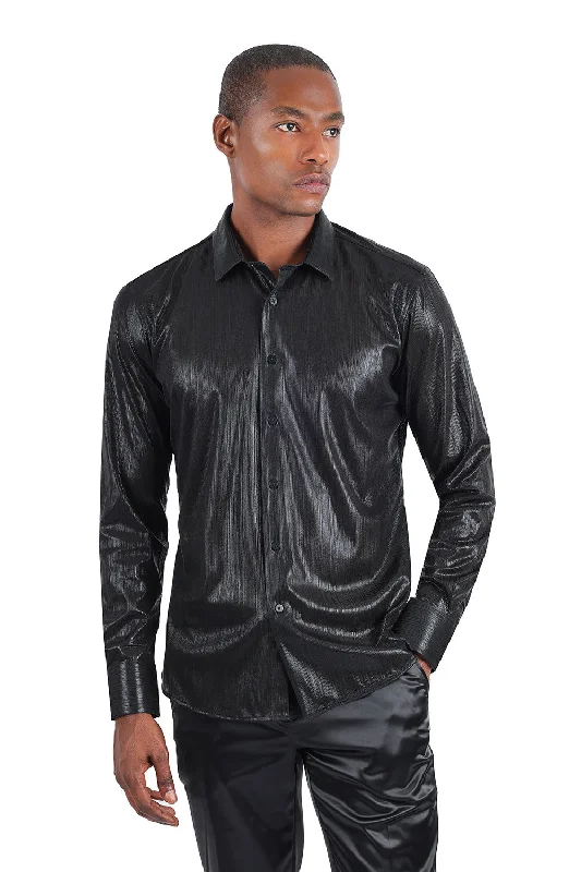 Slim-Fit Button-Down Shirt for Sharp Appearance-Molten Long Sleeve Shirt