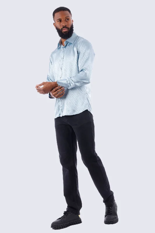 Formal Pinstripe Button-Down Shirt for Business Settings-Swell Crush Long Sleeve Shirt