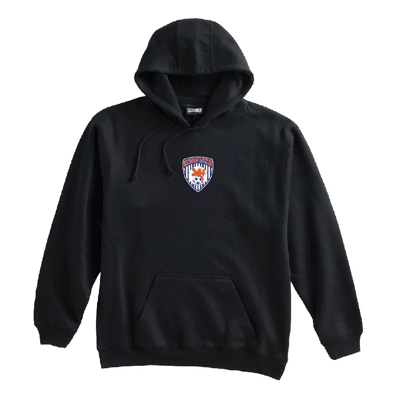 Comfortable Fleece Hoodie for Cold Weather-Parsippany SC Travel (Patch) Pennant Super 10 Hoodie Black