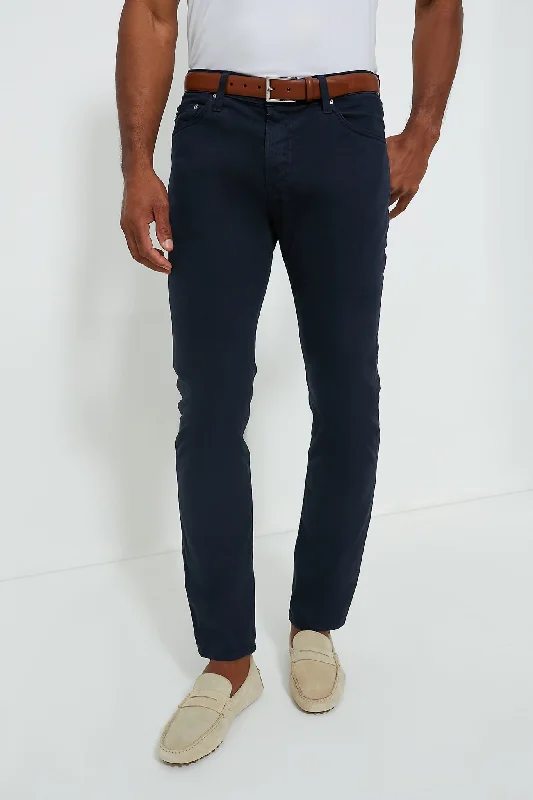 Eco-Friendly Organic Cotton Pants for Sustainable Wear-The Graduate in New Navy Sueded Twill (34" Inseam)