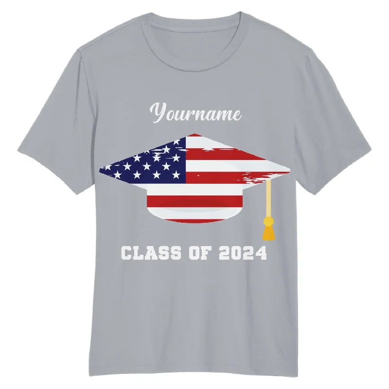 Trendy Color-Block T-Shirt for Fashionable Style-Custom Gray White 3D Graduation Performance T-Shirt