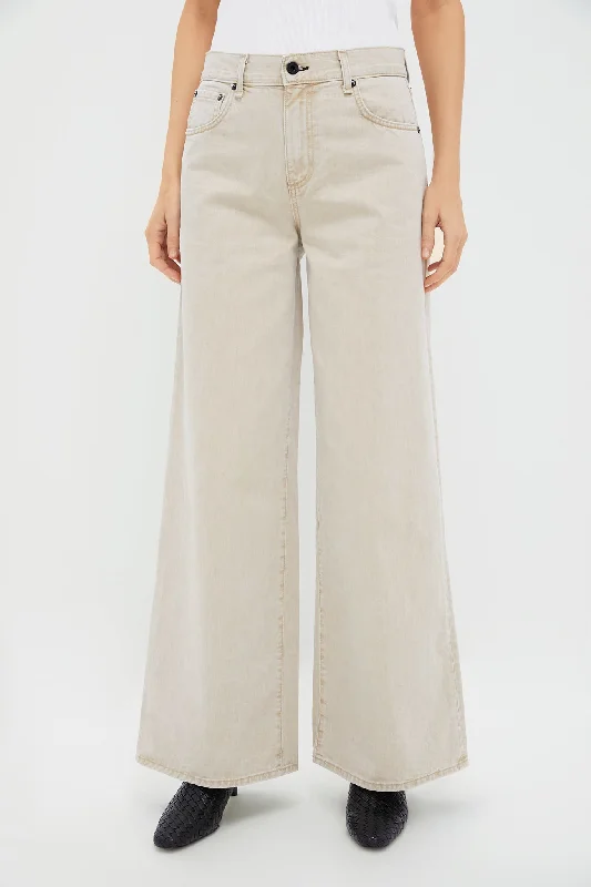 Trendy Utility Pants for Practical Fashion-Ecru Atomic Wide Leg