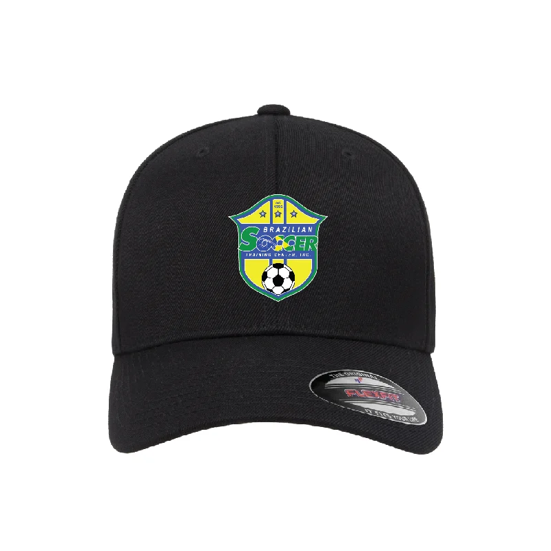 Trendy Snapback Cap for Bold Style-Brazilian Soccer Training Flexfit Wool Blend Fitted Cap Black