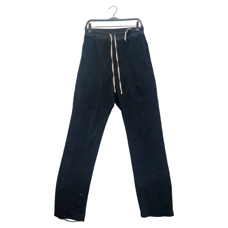 Elegant Pleated Pants for Special Events-Rick Owens/Straight Pants/L/Suede/BLK/Joggers/SUADE PANTS WITH STRING