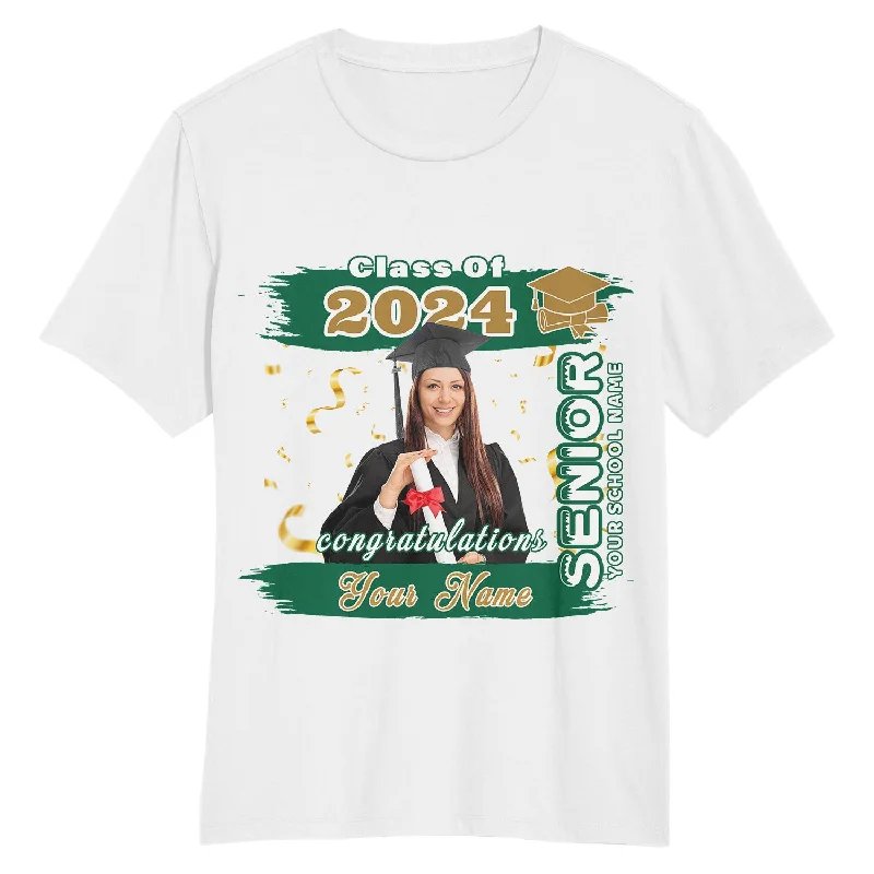 Fashionable Oversized T-Shirt for Trendy Vibes-Custom White Kelly Green-Old Gold 3D Graduation Performance T-Shirt