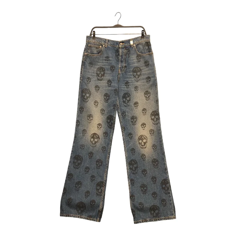 Soft Linen Pants for Relaxed Summer Days-Alexander McQueen/Pants/48/Denim/IDG/Graphic/ALL OVER SKULL PRINT