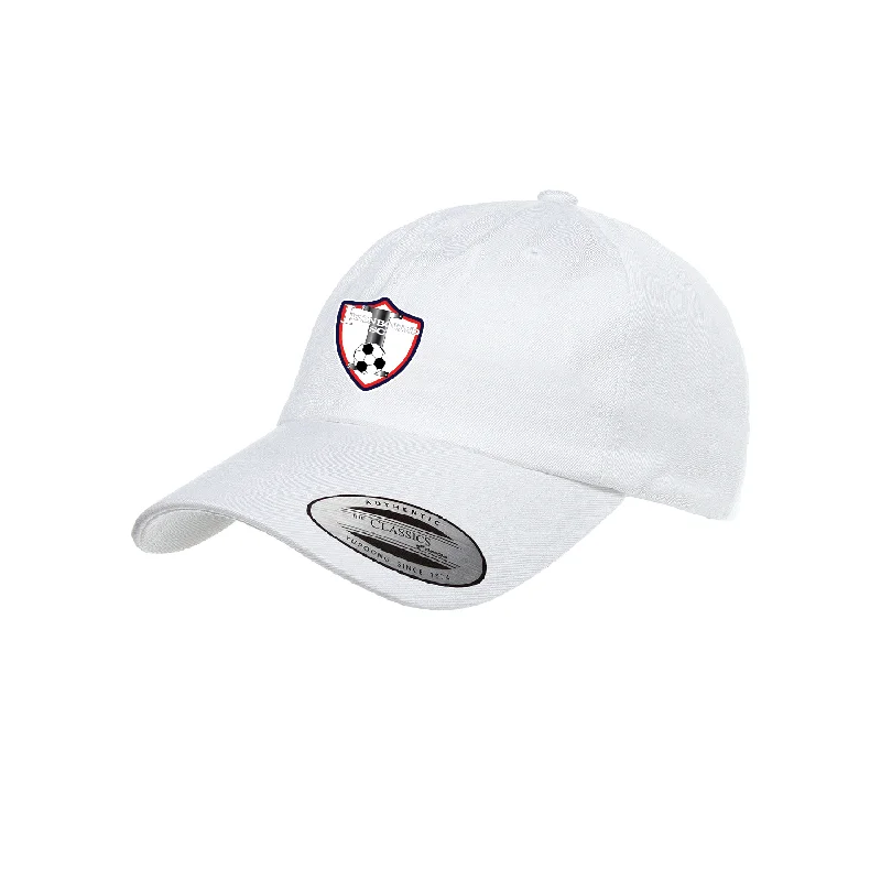 Comfortable Thermal Hat for Winter Comfort-Ironbound FAN Yupoong Cotton Twill Dad Cap White