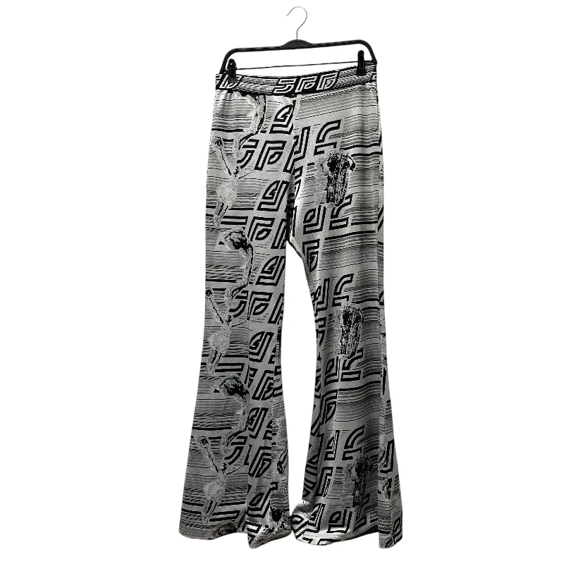 Premium Tailored Pants for Formal Occasions-Jean Paul Gaultier/Bootcut Pants/XL/Polyester/WHT/All Over Print/CYBER SPORT FLARE PANTS