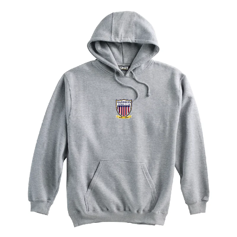 Trendy Hoodie for Fashionable Outfits-Harrison FC (Patch) Pennant Super 10 Hoodie Grey