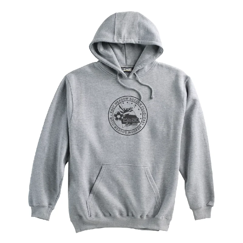 Athletic Hoodie for Active Lifestyles-EMSC Long Island Premier (Logo) Pennant Super 10 Hoodie Grey