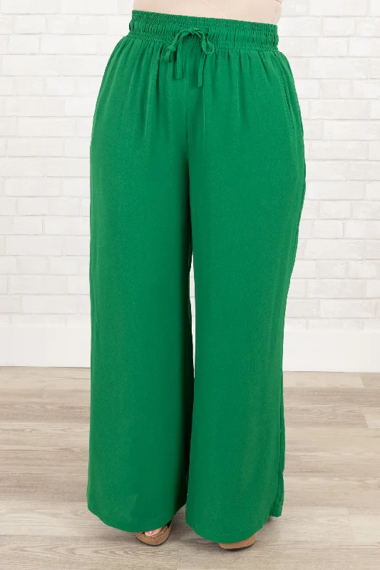 Trendy Acid Wash Pants for a Vintage Look-Can't Sit Still Pants, Kelly Green