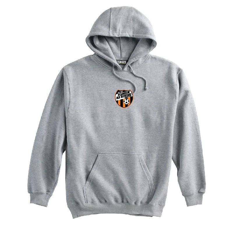 Relaxed Fit Hoodie for Casual Comfort-Plainview Old Bethpage FAN (Patch) Pennant Super 10 Hoodie Grey