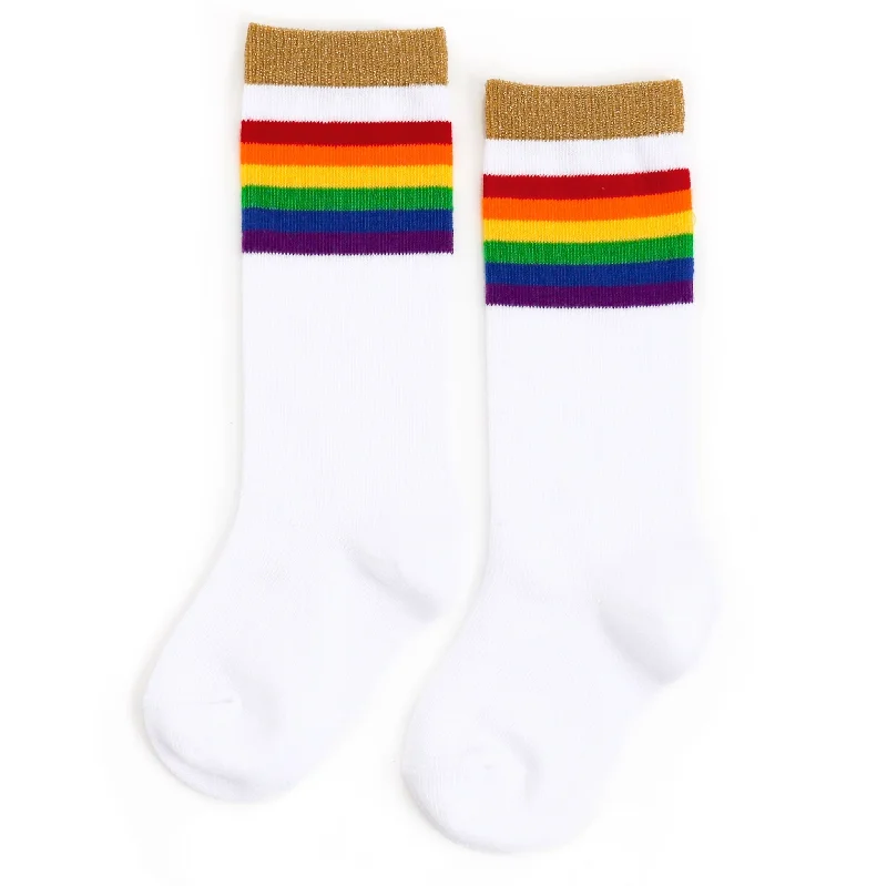 Colorful Patterned Socks for Fun Accessories-Lucky Stripe Knee High Socks