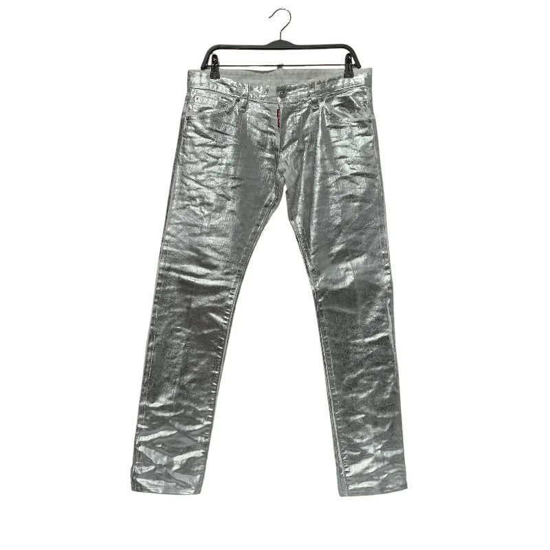 Stylish Cropped Pants for a Modern Look-DSQUARED2/Skinny Pants/46/Denim/SLV/Low-rise/PAINTED WHITE DENIM