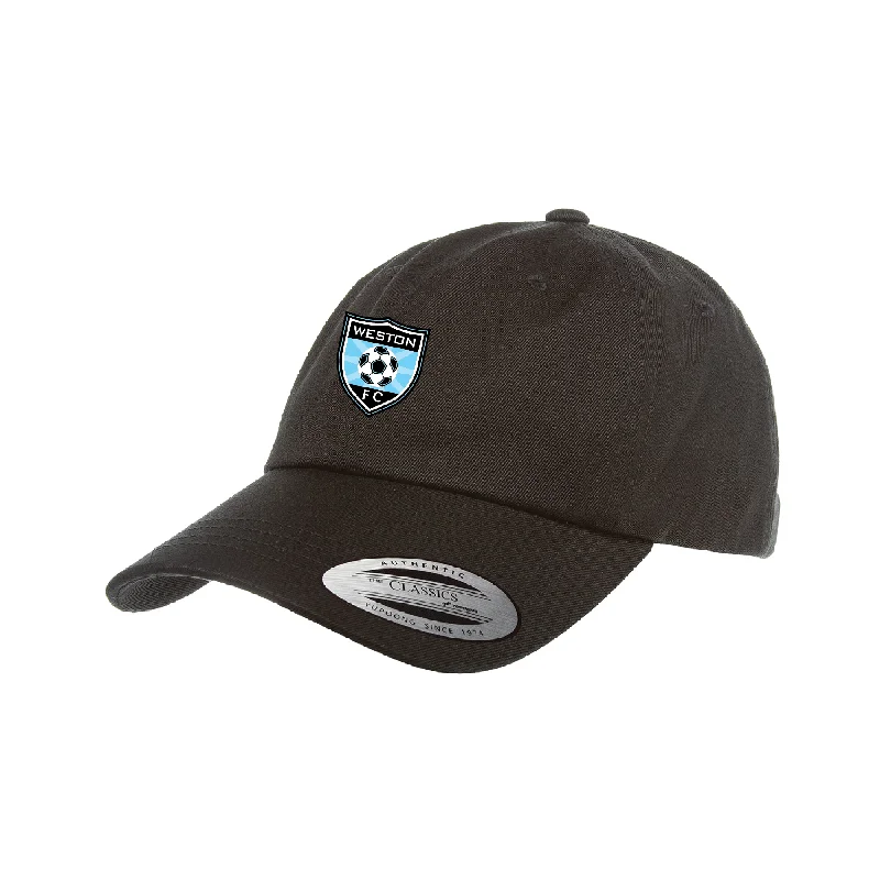 Adjustable Snapback Hat for Custom Fit-WESTON FC BOYS ELITE RESERVES Yupoong Cotton Twill Dad Cap Black