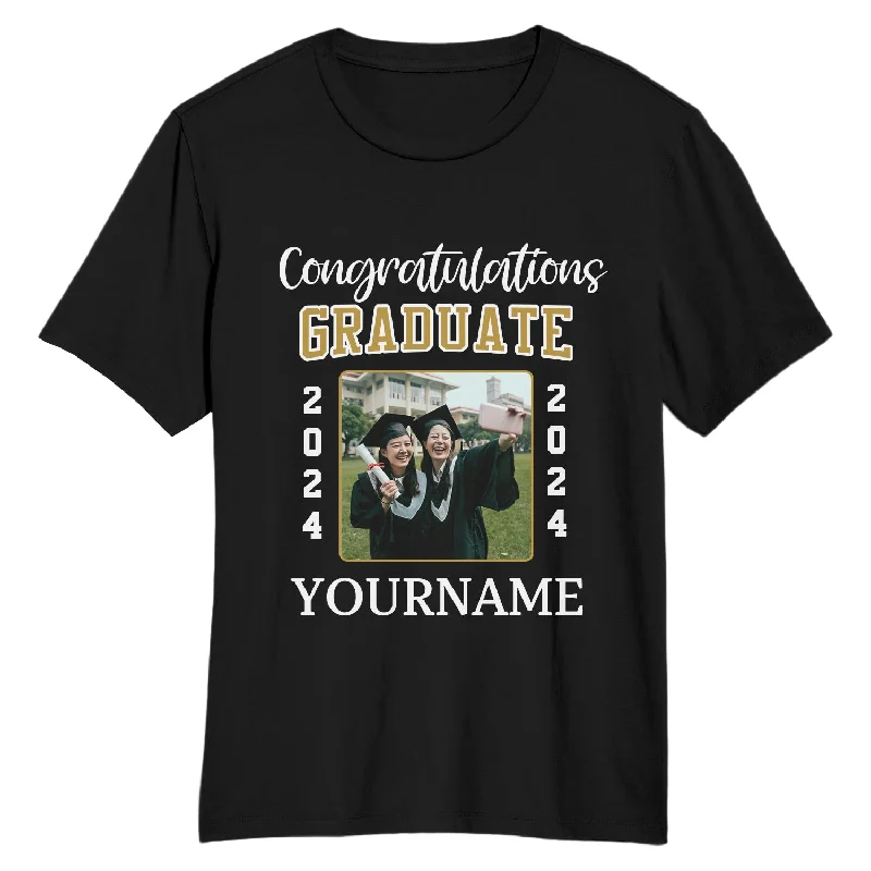 Comfortable Fitted T-Shirt for Sleek Style-Custom Black White 3D Graduation Performance T-Shirt