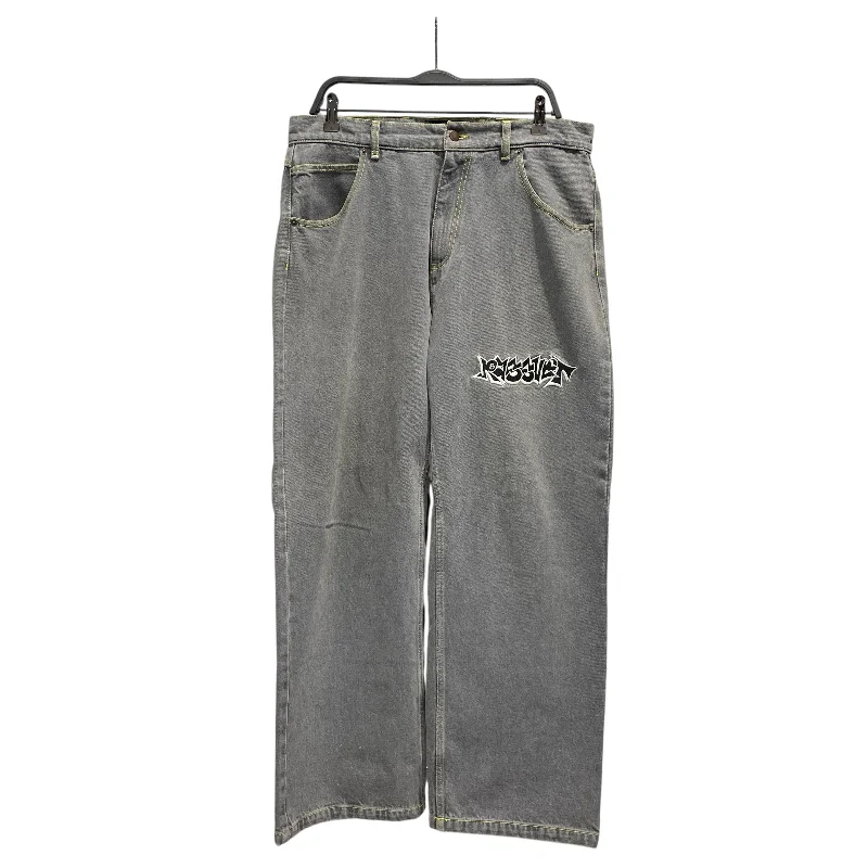 Fashionable Bootcut Pants for Retro Style-Gosha Rubchinskiy/Straight Pants/XL/Denim/GRY/gosha grey patch jeans