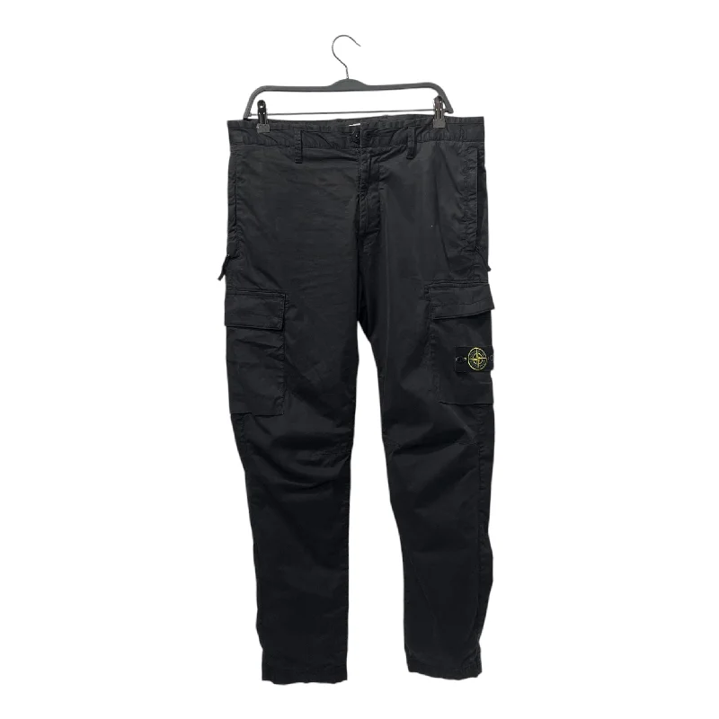 Slim-Fit Trousers for a Sleek Appearance-STONE ISLAND/Pants/33/Cotton/BLK/