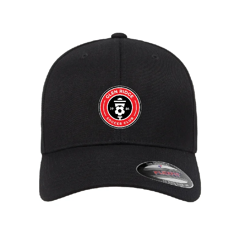 High-Quality Sports Cap for Team Events-Glen Ridge SC Flexfit Wool Blend Fitted Cap Black