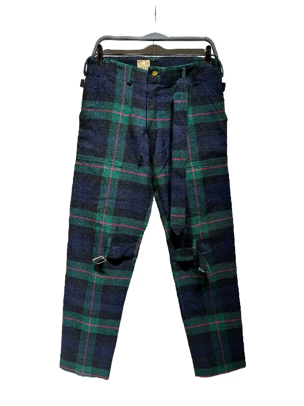 Durable Utility Pants for Work and Play-Vivienne Westwood/Straight Pants/20/Cotton/GRN/Plaid/AW 1993 BONDAGE TROUSER