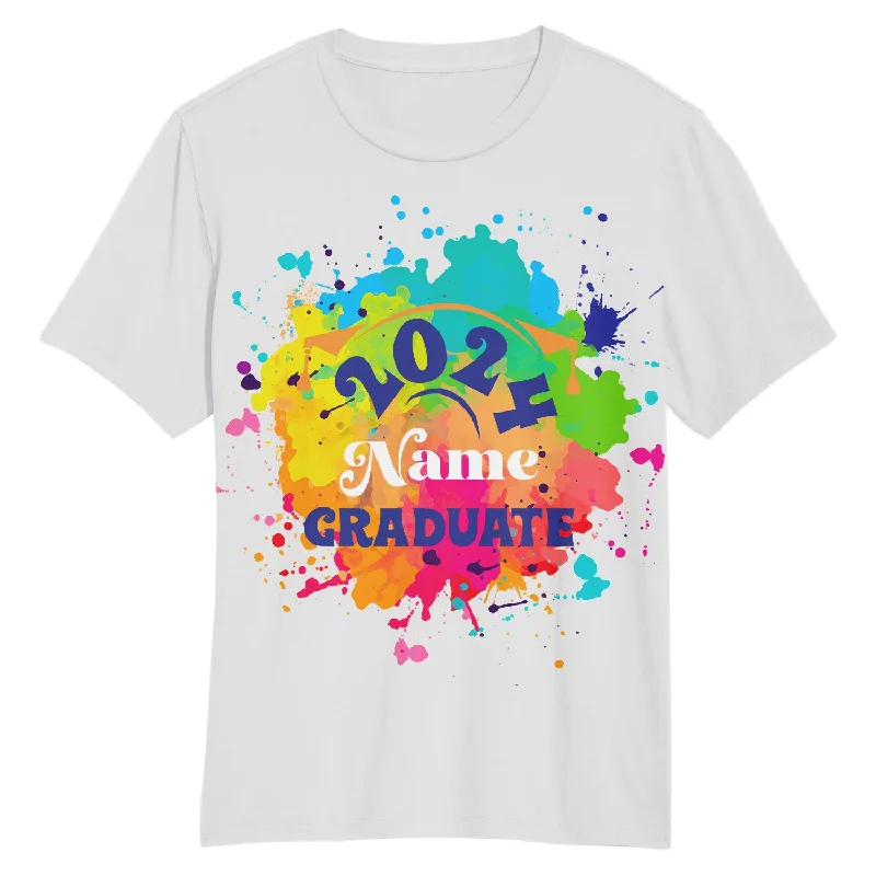 Fun and Playful Graphic T-Shirt for Youthful Energy-Custom White Royal 3D Graduation Performance T-Shirt