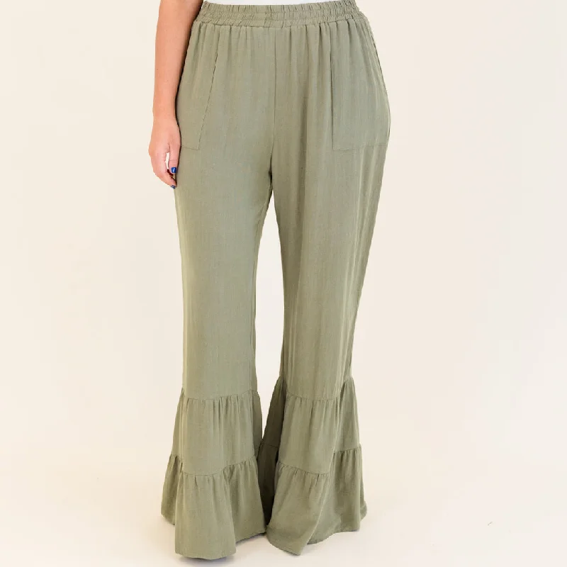 Versatile Cargo Pants for Utility and Style-The Mystery of Love Pants, Dusty Olive