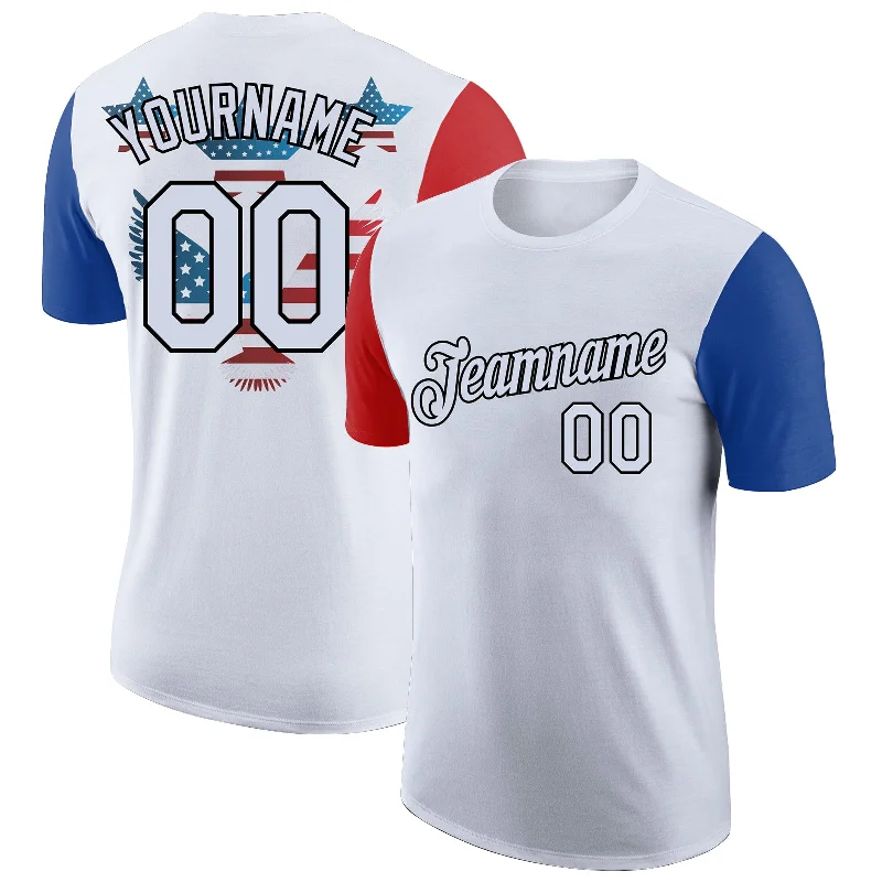 Soft Jersey T-Shirt for All-Day Comfort-Custom White Black 3D American Flag Patriotic Performance T-Shirt