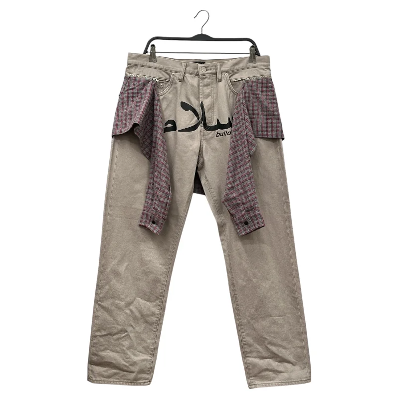 Trendy Leather-Look Pants for Fashion-Forward Outfits-Supreme/UNDERCOVER/Pants/34/Cotton/KHK/LAYERED JEANS