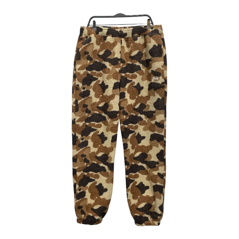 Trendy Plaid Pants for Casual Fashion-STUSSY/Pants/XXL/Cotton/MLT/Camouflage/Camo Fleece Pants