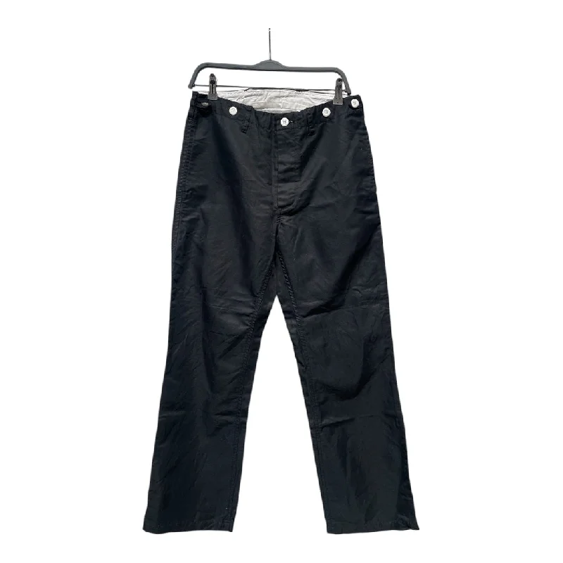 Comfortable Capri Pants for a Casual Day Out-visvim/Straight Pants/S/BLK/COTTON/LINEN WHITE BUTTONS