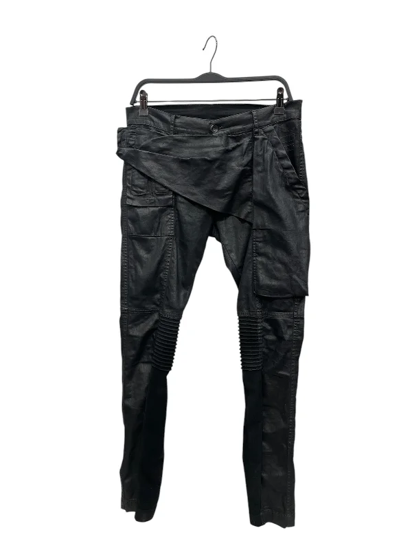 Flexible Yoga Pants for Comfortable Workouts-RICK OWENS DRKSHDW/Skinny Pants/30/Cotton/BLK/BLACK WAX MEMPHIS CUTS