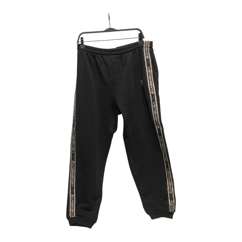 Classic Chino Pants for Casual Looks-VETEMENTS/Pants/L/Cotton/BLK/EMBROIDERED LOGO DETAIL