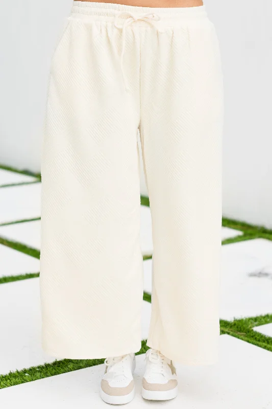 Comfortable Jogger Pants for Active Lifestyles-Can't Live Without You Pants, Ivory