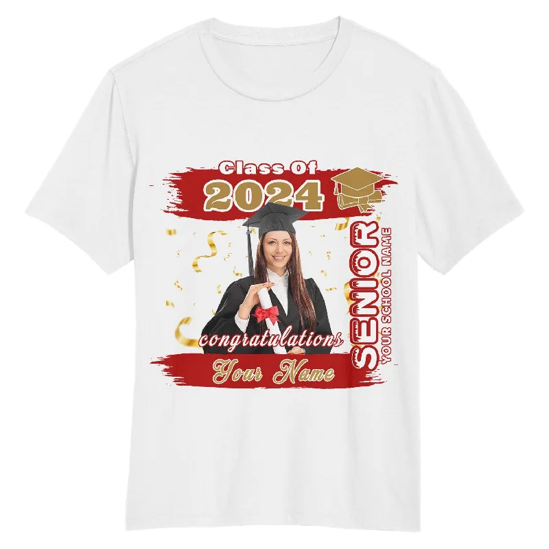 Comfortable Pocket T-Shirt for Added Function-Custom White Red-Old Gold 3D Graduation Performance T-Shirt