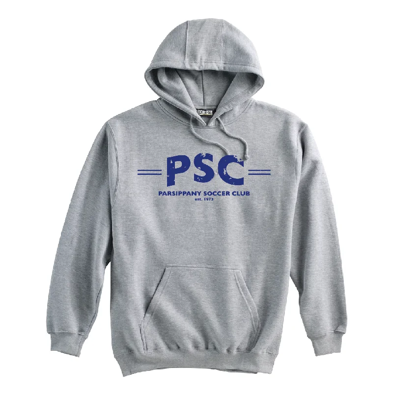 Trendy Hoodie for Streetwear Enthusiasts-Parsippany SC (Club Name) Pennant Super 10 Hoodie Grey