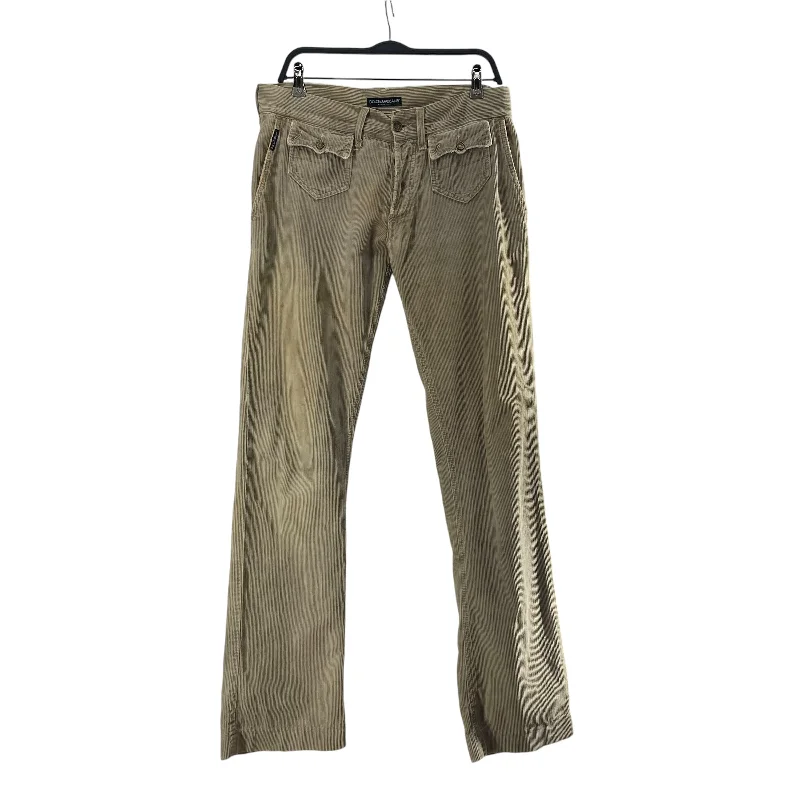 Comfortable Canvas Pants for Everyday Comfort-DOLCE&GABBANA/Pants/46/Velour/KHK/CORDUROY/BROWN PATCH ON BACK