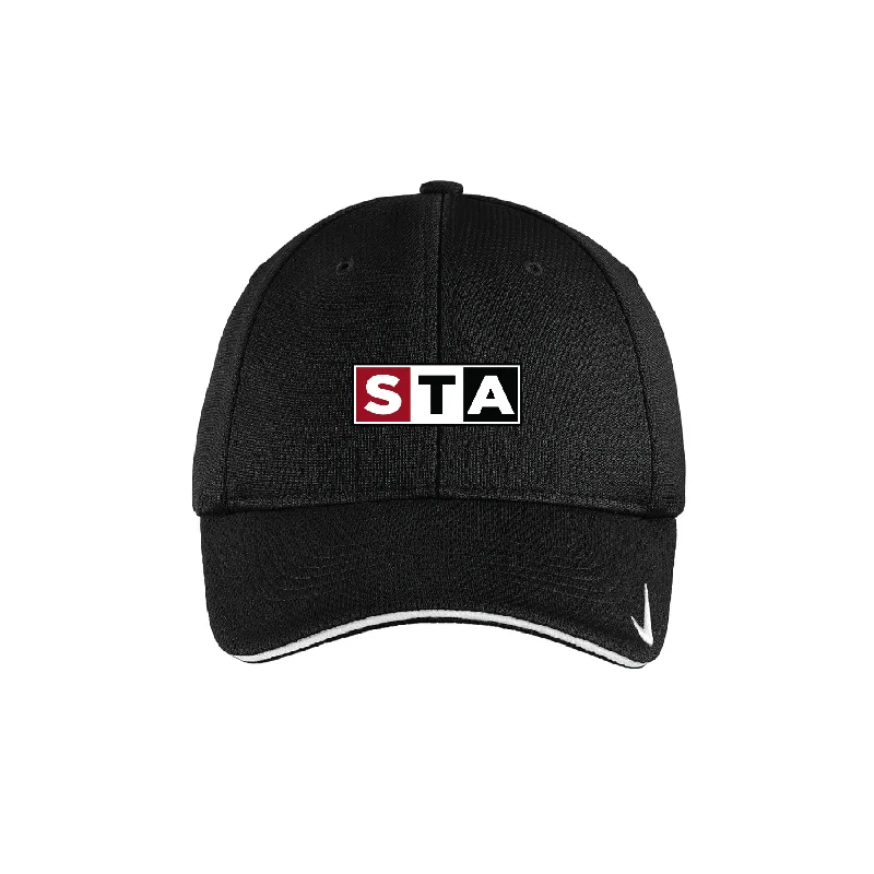 Adjustable Trucker Hat for Comfortable Fit-STA Nike Dri-FIT Mesh Swoosh Flex Cap Black