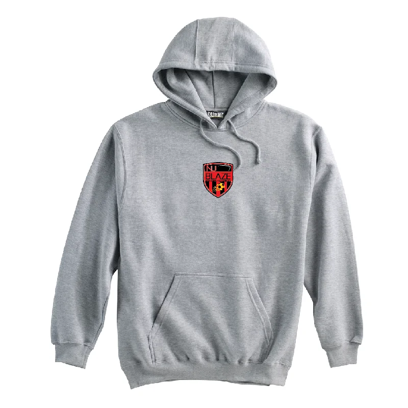 Comfortable Hoodie for Casual Evenings-NJ Blaze (Patch) Pennant Super 10 Hoodie Grey