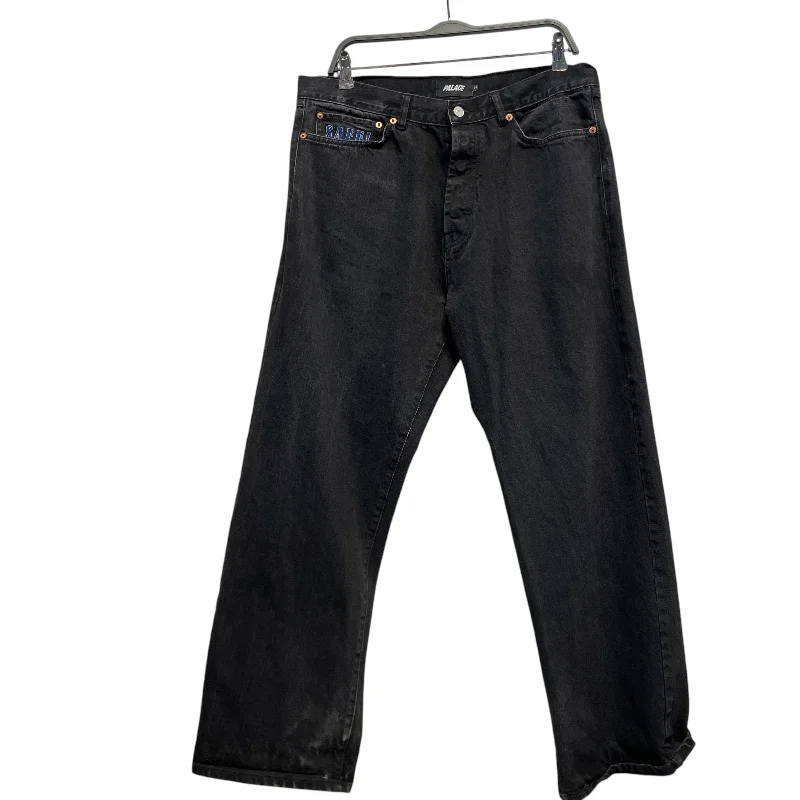 Trendy High-Rise Pants for Modern Looks-PALACE/Straight Pants/34/Denim/BLK/