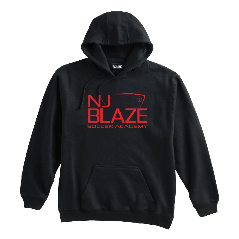 Stylish Hoodie with Abstract Print-NJ Blaze (Club Name) Pennant Super 10 Hoodie Black