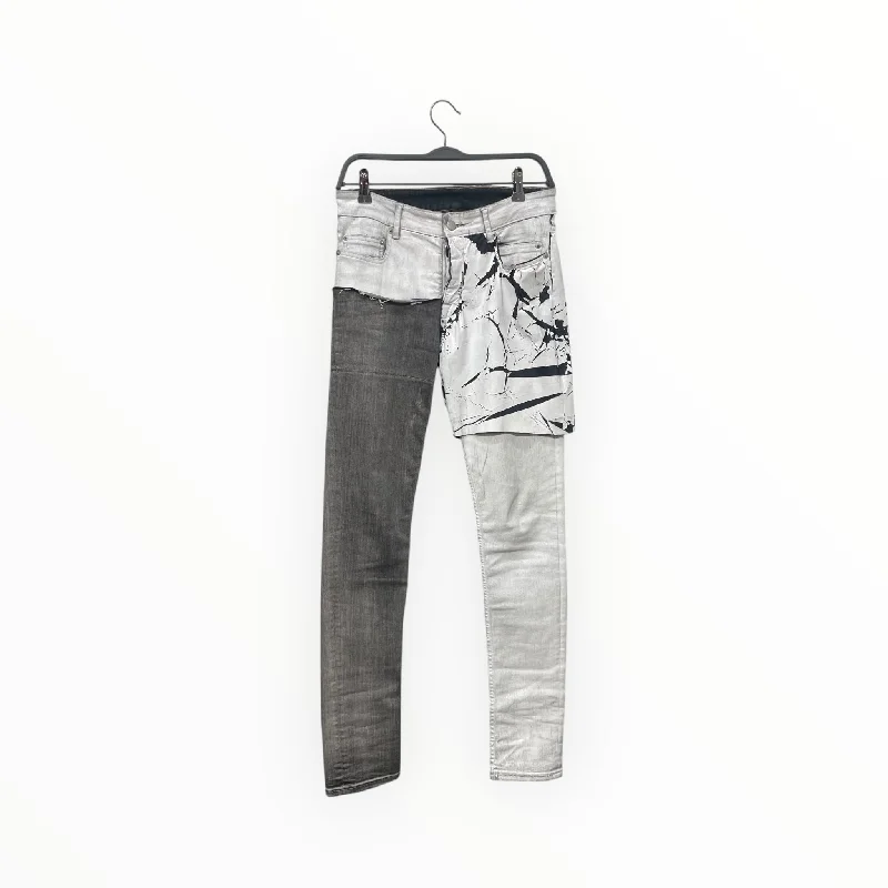 Breathable Linen Pants for Tropical Escapes-Rick Owens/Skinny Pants/29/Denim/SLV/WHITE WAX