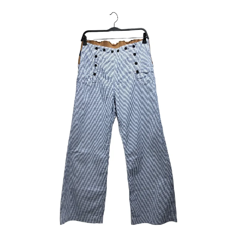 Soft Linen Pants for Relaxed Summer Days-KAPITAL/Pants/1/Cotton/BLU/Button Fly/Stripe/sailor pant