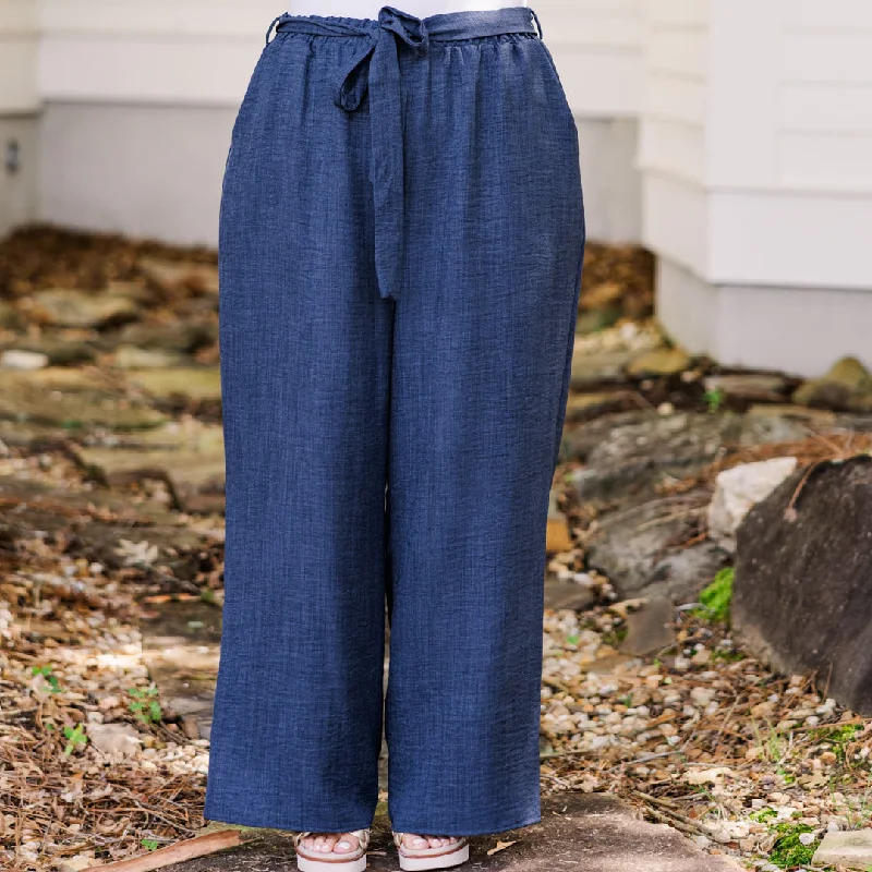 Soft Fleece Pants for Cold Weather Comfort-Sandy Shoreline Pants, Navy Blue