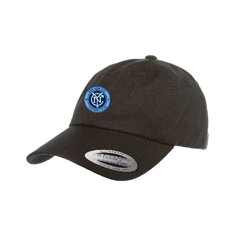 Cool Graphic Cap for Street Style-NYCFC Girls Program Yupoong Cotton Twill Dad Cap Black