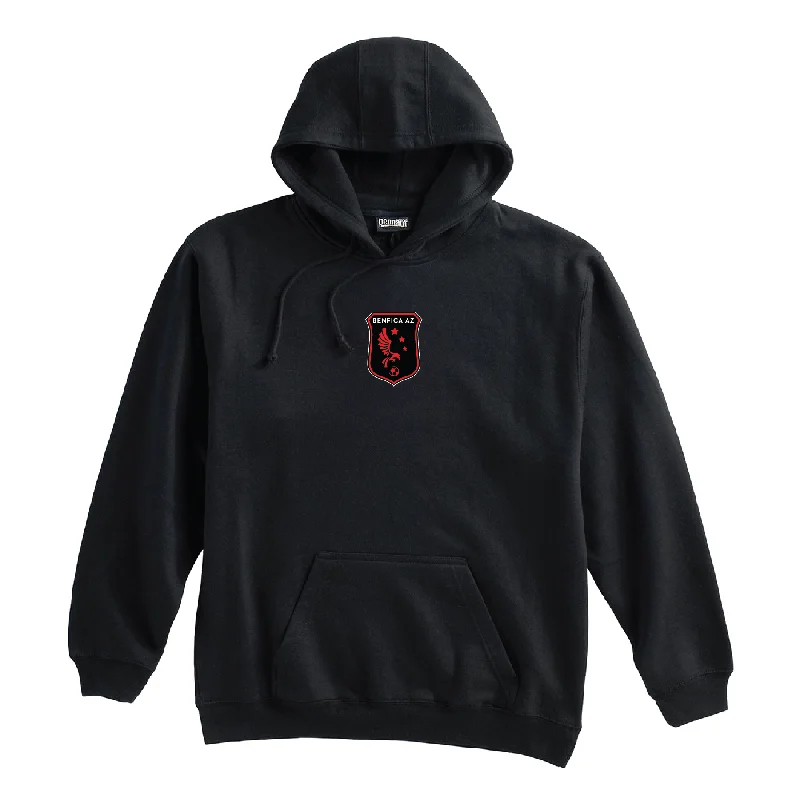 Comfortable Hoodie for Casual Evenings-Benfica AZ (Patch) Pennant Super 10 Hoodie Black