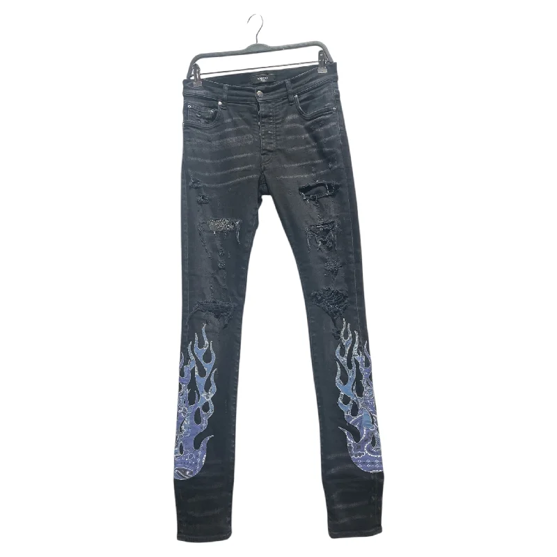 Comfortable Denim Joggers for Relaxed Wear-AMIRI/Straight Pants/30/Cotton/BLK/PAISLEY FLAMES