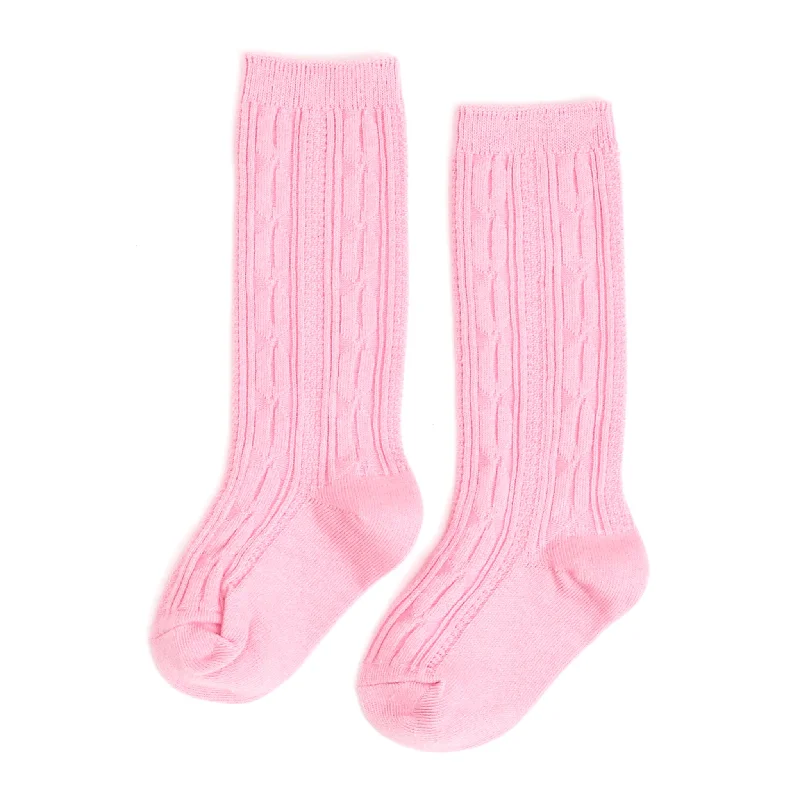 Adjustable Compression Socks for Health Benefits-Blossom Cable Knit Knee High Socks