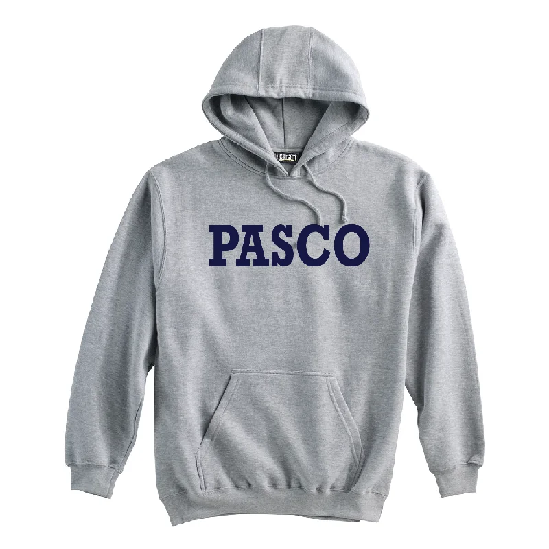 Trendy Cropped Hoodie for Casual Chic-PASCO (Club Name) Pennant Super 10 Hoodie Grey