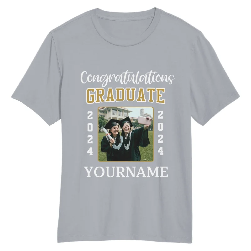 Trendy Graphic T-Shirt for Casual Style-Custom Gray White 3D Graduation Performance T-Shirt