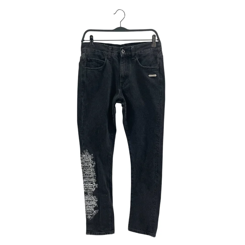 Stylish Cropped Pants for a Modern Look-OFF-WHITE/Pants/29/Denim/GRY/SILVER LOGO/EMBRD/BLK LACE